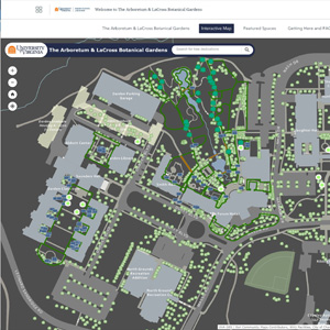Screenshot of the interactive map of UVA Darden's forest of trees